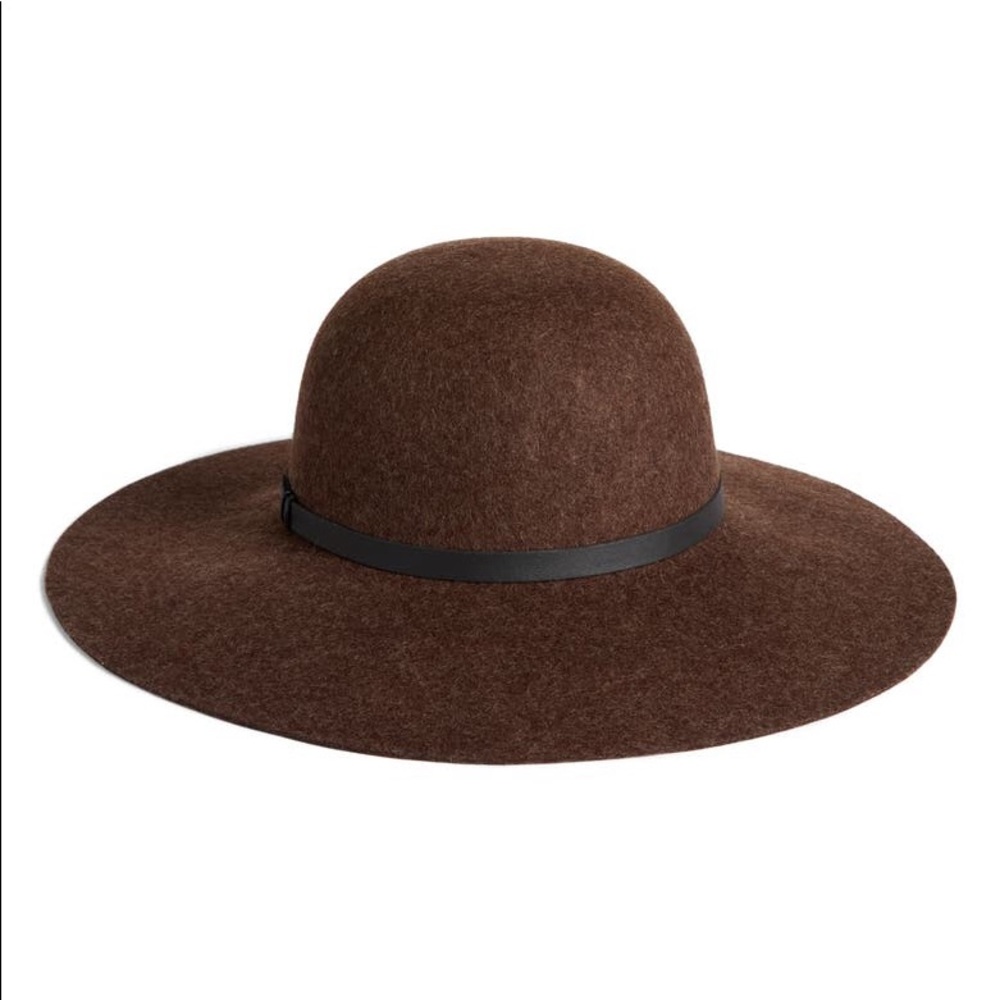 Nordstrom Refined Wool Felt Floppy Hat Brown Nwot